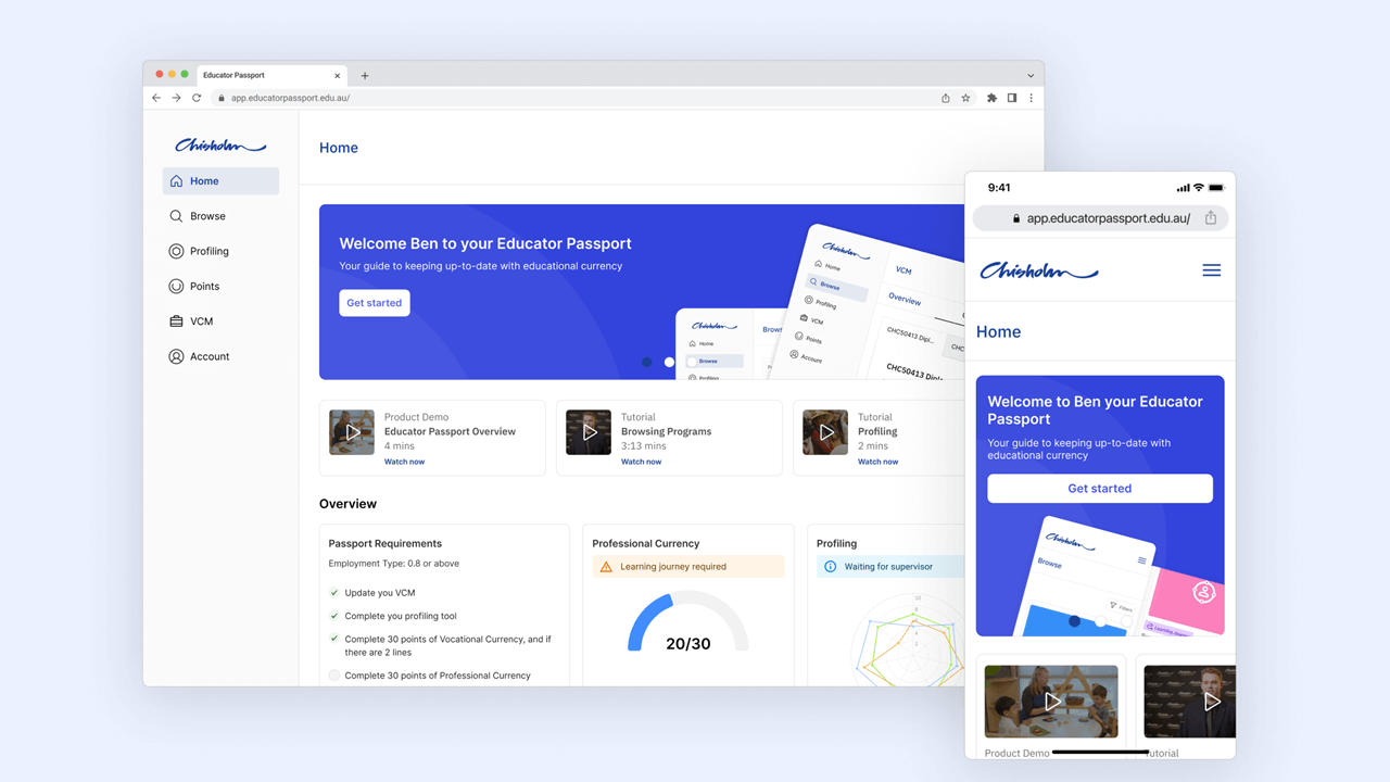 Chisholm Institute - Educator Passport iPhone, Android & Web App