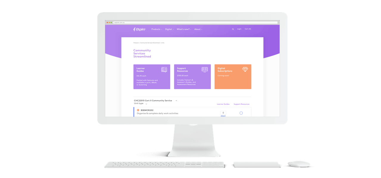 Computer Aspire Learning Resources ecommerce system by Wave Digital App Development in Melbourne