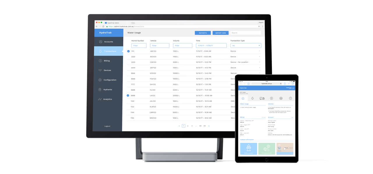 South East Water HydroTrak App designed by Wave Digital