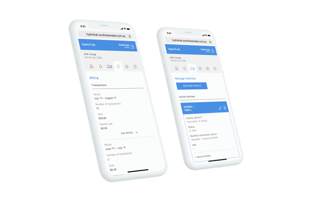 South East Water HydroTrak App designed by Wave Digital