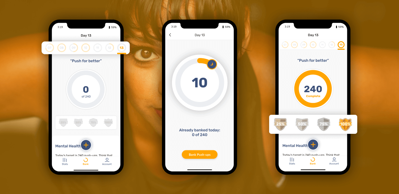 Pushup Challenge App designs