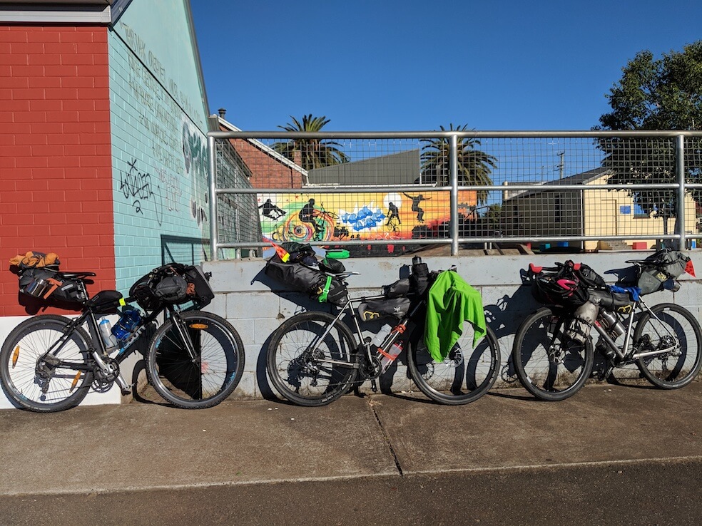 Bicycles parked on a Melbourne street.