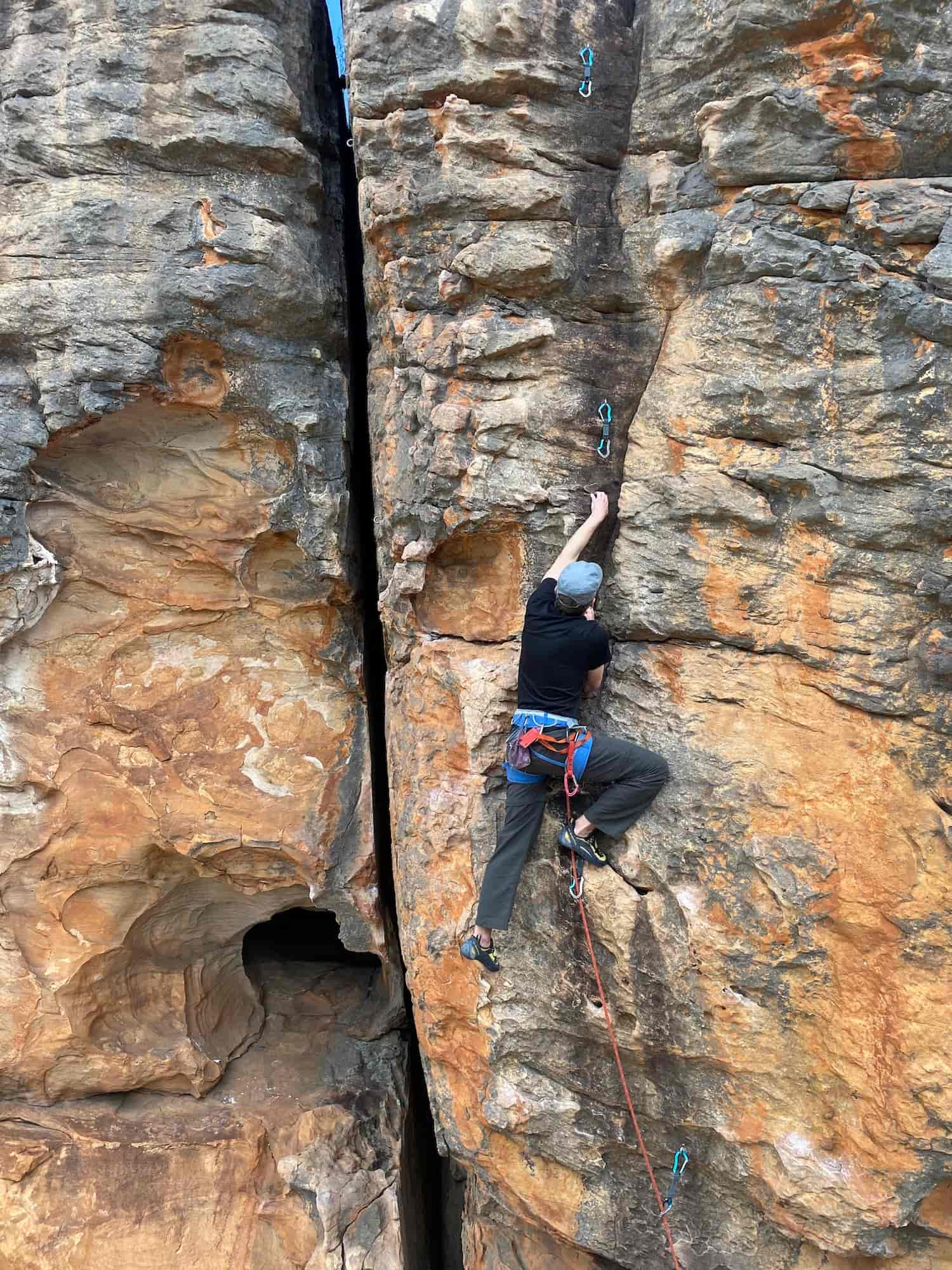 Craig climbing at Grampians National Park, Victoria. 