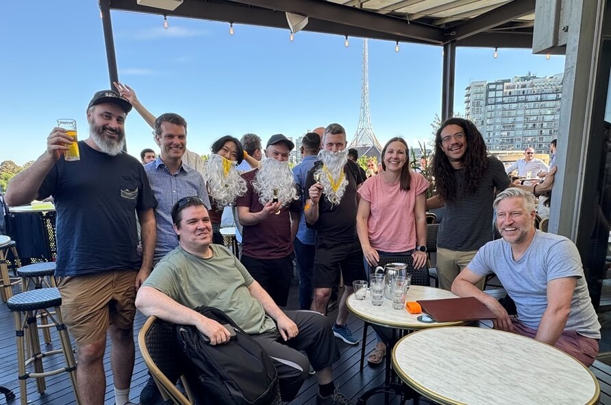 Wave Digital team celebrating 2024 at Transit Rooftop Bar, Melbourne